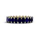 1 - Amelia 5x3 mm Oval Shape Blue Sapphire Side Gallery Work Eternity Band 