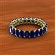3 - Amelia 5x3 mm Oval Shape Blue Sapphire Side Gallery Work Eternity Band 