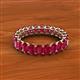 3 - Amelia 5x3 mm Oval Shape Ruby Side Gallery Work Eternity Band 