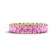 1 - Amelia 5x3 mm Oval Shape Pink Sapphire Side Gallery Work Eternity Band 