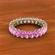 3 - Amelia 5x3 mm Oval Shape Pink Sapphire Side Gallery Work Eternity Band 