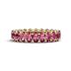 1 - Amelia 5x3 mm Oval Shape Pink Tourmaline Side Gallery Work Eternity Band 