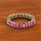 3 - Amelia 5x3 mm Oval Shape Pink Tourmaline Side Gallery Work Eternity Band 