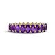 1 - Amelia 5x3 mm Oval Shape Amethyst Side Gallery Work Eternity Band 