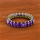 3 - Amelia 5x3 mm Oval Shape Amethyst Side Gallery Work Eternity Band 