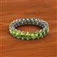 3 - Amelia 5x3 mm Oval Shape Peridot Side Gallery Work Eternity Band 