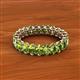 3 - Amelia 5x3 mm Oval Shape Peridot Side Gallery Work Eternity Band 