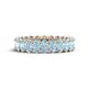 1 - Amelia 5x3 mm Oval Shape Aquamarine Side Gallery Work Eternity Band 