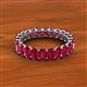 3 - Amelia 5x3 mm Oval Shape Ruby Side Gallery Work Eternity Band 