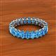 3 - Amelia 5x3 mm Oval Shape Blue Topaz Side Gallery Work Eternity Band 