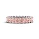 1 - Amelia 5x3 mm Oval Shape Morganite Side Gallery Work Eternity Band 
