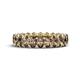 1 - Amelia 5x3 mm Oval Shape Smoky Quartz Side Gallery Work Eternity Band 