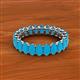 3 - Amelia 5x3 mm Oval Shape Turquoise Side Gallery Work Eternity Band 
