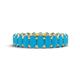 1 - Amelia 5x3 mm Oval Shape Turquoise Side Gallery Work Eternity Band 