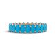1 - Amelia 5x3 mm Oval Shape Turquoise Side Gallery Work Eternity Band 