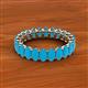 3 - Amelia 5x3 mm Oval Shape Turquoise Side Gallery Work Eternity Band 