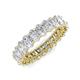 4 - Amelia 5x3 mm Oval Shape White Sapphire Side Gallery Work Eternity Band 