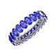 4 - Amelia 5x3 mm Oval Shape Tanzanite Side Gallery Work Eternity Band 