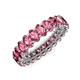 4 - Amelia 5x3 mm Oval Shape Pink Tourmaline Side Gallery Work Eternity Band 
