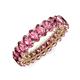 4 - Amelia 5x3 mm Oval Shape Pink Tourmaline Side Gallery Work Eternity Band 