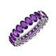 4 - Amelia 5x3 mm Oval Shape Amethyst Side Gallery Work Eternity Band 