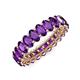 4 - Amelia 5x3 mm Oval Shape Amethyst Side Gallery Work Eternity Band 