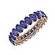 4 - Amelia 5x3 mm Oval Shape Iolite Side Gallery Work Eternity Band 