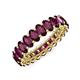 4 - Amelia 5x3 mm Oval Shape Rhodolite Garnet Side Gallery Work Eternity Band 