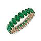 4 - Amelia 5x3 mm Oval Shape Emerald Side Gallery Work Eternity Band 