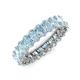 4 - Amelia 5x3 mm Oval Shape Aquamarine Side Gallery Work Eternity Band 