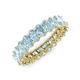 4 - Amelia 5x3 mm Oval Shape Aquamarine Side Gallery Work Eternity Band 