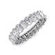 4 - Amelia 5x3 mm Oval Shape White Sapphire Side Gallery Work Eternity Band 