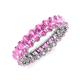 4 - Amelia 5x3 mm Oval Shape Pink Sapphire Side Gallery Work Eternity Band 