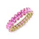 4 - Amelia 5x3 mm Oval Shape Pink Sapphire Side Gallery Work Eternity Band 