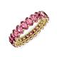 4 - Amelia 5x3 mm Oval Shape Pink Tourmaline Side Gallery Work Eternity Band 