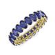 4 - Amelia 5x3 mm Oval Shape Iolite Side Gallery Work Eternity Band 