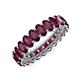 4 - Amelia 5x3 mm Oval Shape Rhodolite Garnet Side Gallery Work Eternity Band 