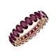 4 - Amelia 5x3 mm Oval Shape Rhodolite Garnet Side Gallery Work Eternity Band 