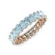 4 - Amelia 5x3 mm Oval Shape Aquamarine Side Gallery Work Eternity Band 
