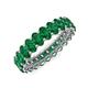 4 - Amelia 5x3 mm Oval Shape Emerald Side Gallery Work Eternity Band 