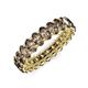 4 - Amelia 5x3 mm Oval Shape Smoky Quartz Side Gallery Work Eternity Band 