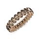 4 - Amelia 5x3 mm Oval Shape Smoky Quartz Side Gallery Work Eternity Band 