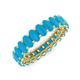 4 - Amelia 5x3 mm Oval Shape Turquoise Side Gallery Work Eternity Band 