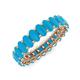 4 - Amelia 5x3 mm Oval Shape Turquoise Side Gallery Work Eternity Band 