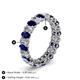4 - Amelia 5x3 mm Oval Shape Blue Sapphire and Diamond Side Gallery Work Eternity Band 