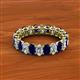 2 - Amelia 5x3 mm Oval Shape Blue Sapphire and Diamond Side Gallery Work Eternity Band 