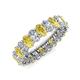 3 - Amelia 5x3 mm Oval Shape Yellow Sapphire and Diamond Side Gallery Work Eternity Band 