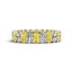 1 - Amelia 5x3 mm Oval Shape Yellow Sapphire and Diamond Side Gallery Work Eternity Band 