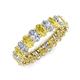 3 - Amelia 5x3 mm Oval Shape Yellow Sapphire and Diamond Side Gallery Work Eternity Band 