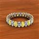 2 - Amelia 5x3 mm Oval Shape Yellow Sapphire and Diamond Side Gallery Work Eternity Band 